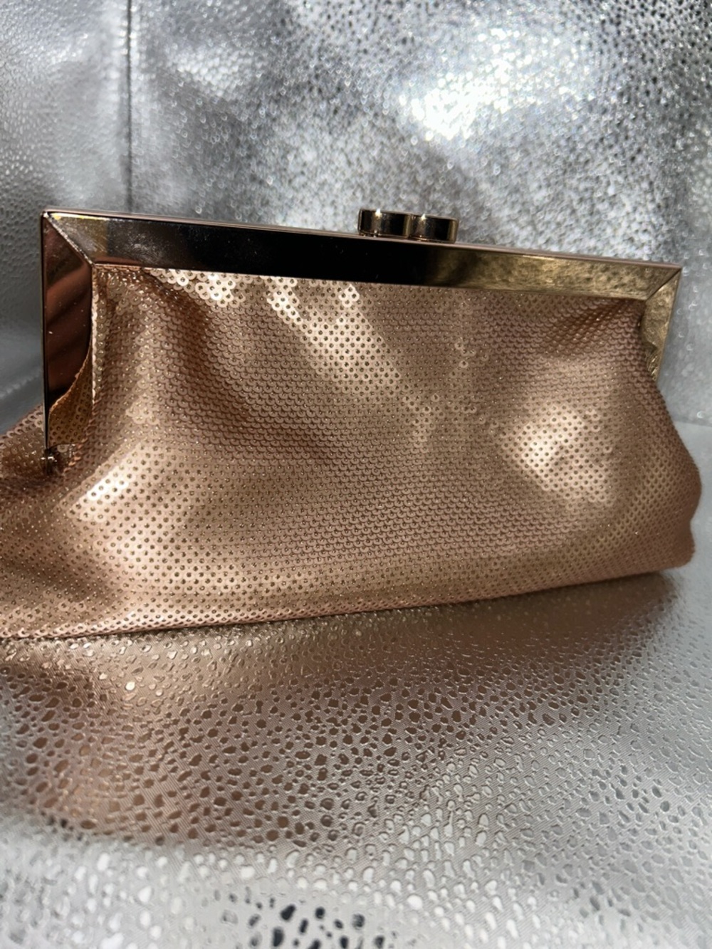 Olga Berg Zephyr Sequin Clutch